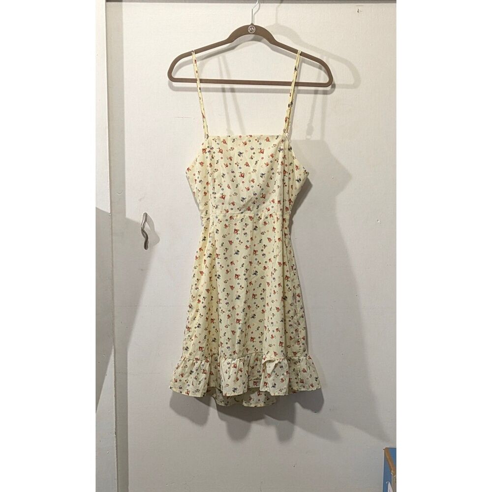 Floral yellow Tie-Back Dress Medium
